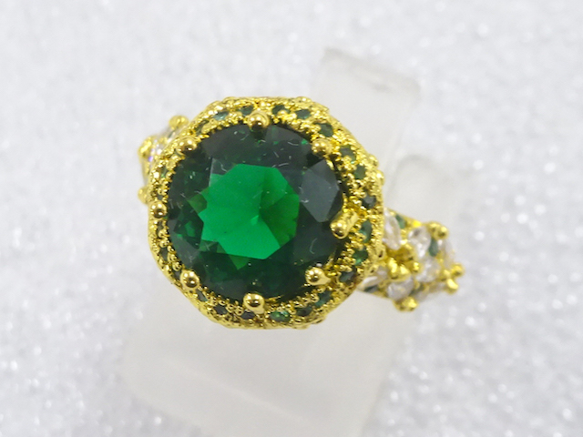 JAPANESE KIMONO / ANTIQUE COLORED STONE RING (SIZE 8)